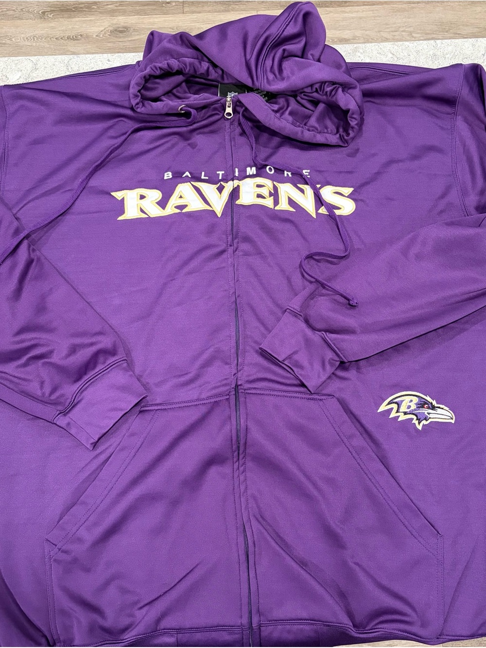 Baltimore Ravens NFL Team Apparel Purple Full Zip Jacket w/Pockets-3XL Tall
